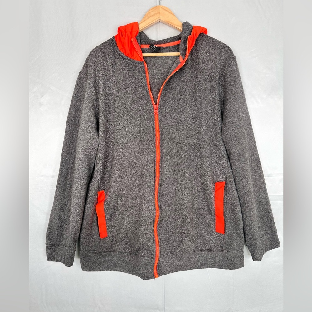 Gray‎ and Orange Zip-Up Hoodie Size XL